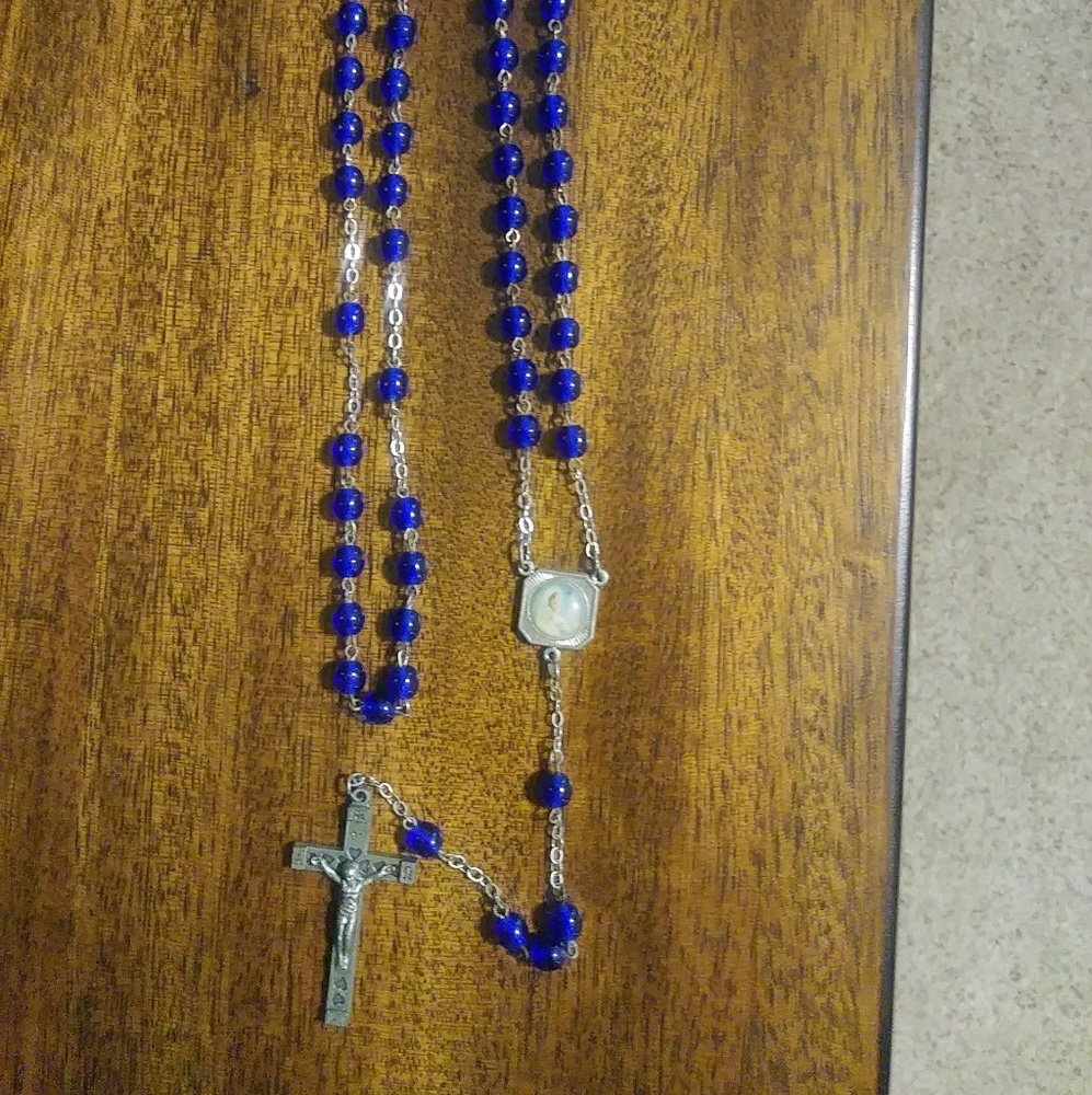 Rosary with blue beads